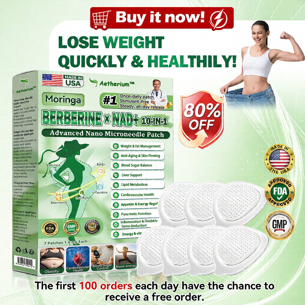 ⚡Official Store | 🍋 Aetherium® Moringa & Berberine 10-IN-1 Advanced Nano Microneedle Patch (Once Daily, visible changes in 7 days) ✅ Obesity, Diabetes, Sleep Apnea, And Joint Issues