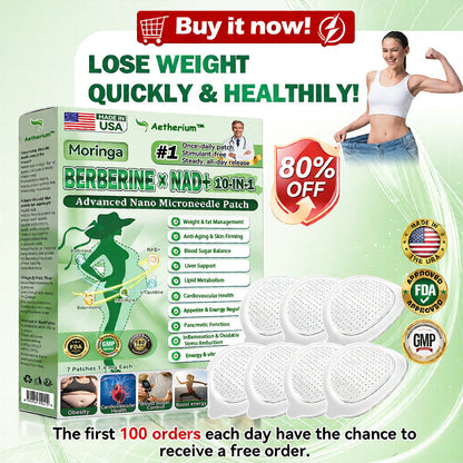 ⚡Official Store | 🍋 Aetherium® Moringa & Berberine 10-IN-1 Advanced Nano Microneedle Patch (Once Daily, visible changes in 7 days) ✅ Obesity, Diabetes, Sleep Apnea, And Joint Issues