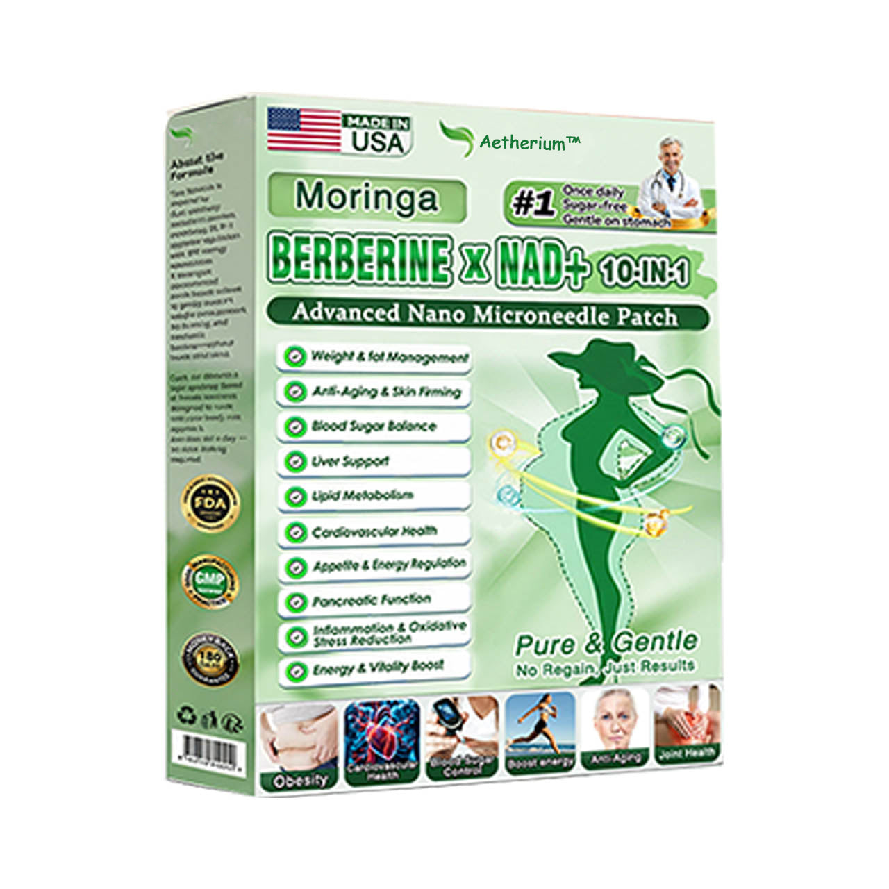 ⚡Official Store | 🍋 Aetherium® Moringa & Berberine 10-IN-1 Advanced Nano Microneedle Patch (Once Daily, visible changes in 7 days) ✅ Obesity, Diabetes, Sleep Apnea, And Joint Issues